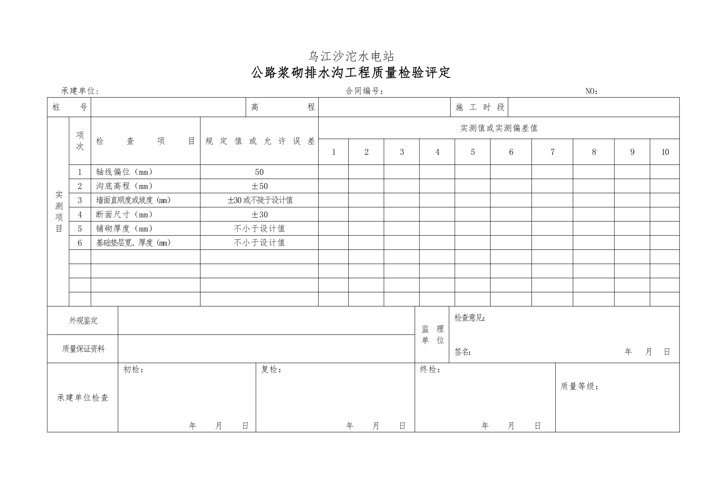 普通沥青及混凝土道路单元工程验收表格1.docx第17页