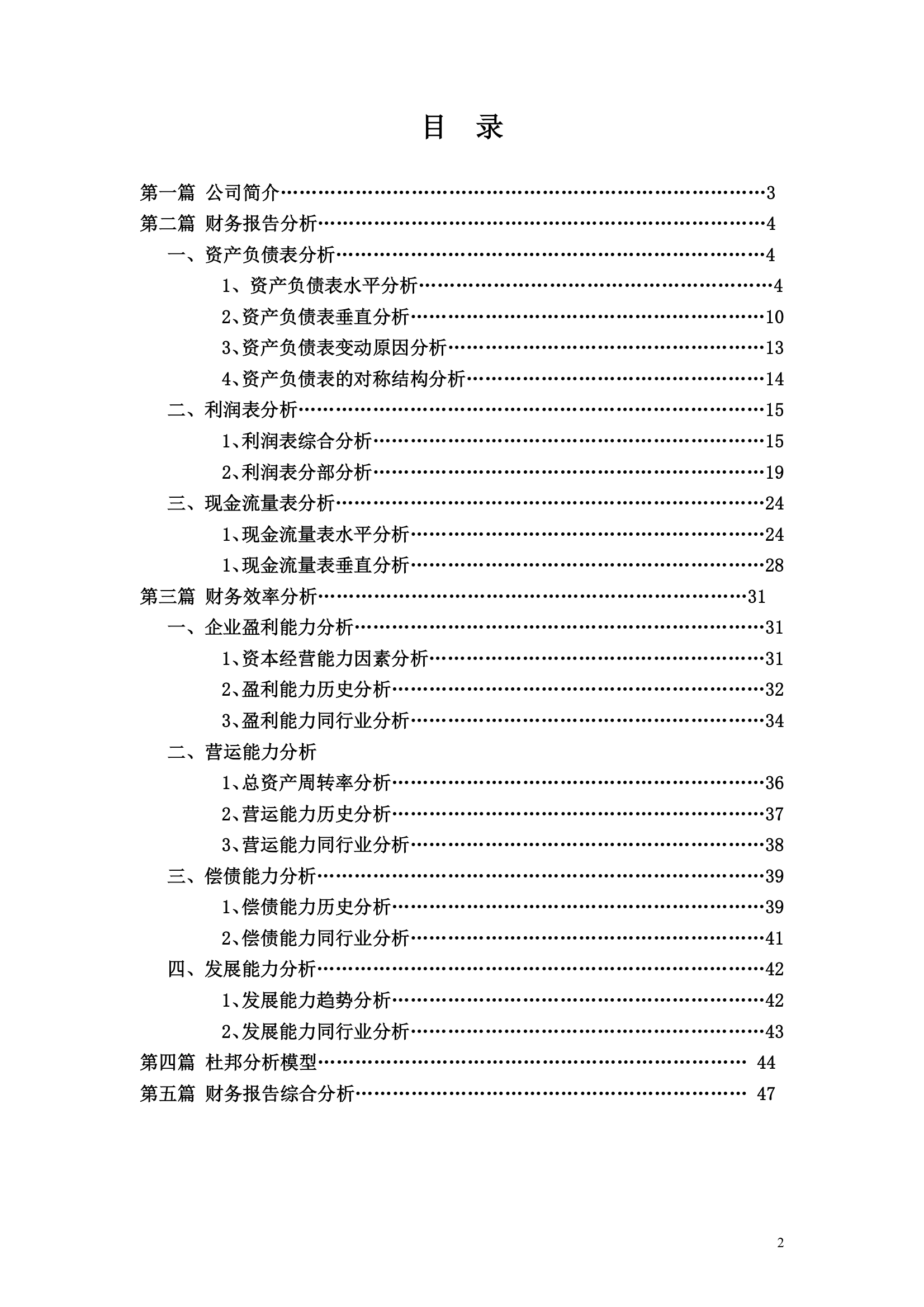 上市公司财务分析报告模板.docx第2页