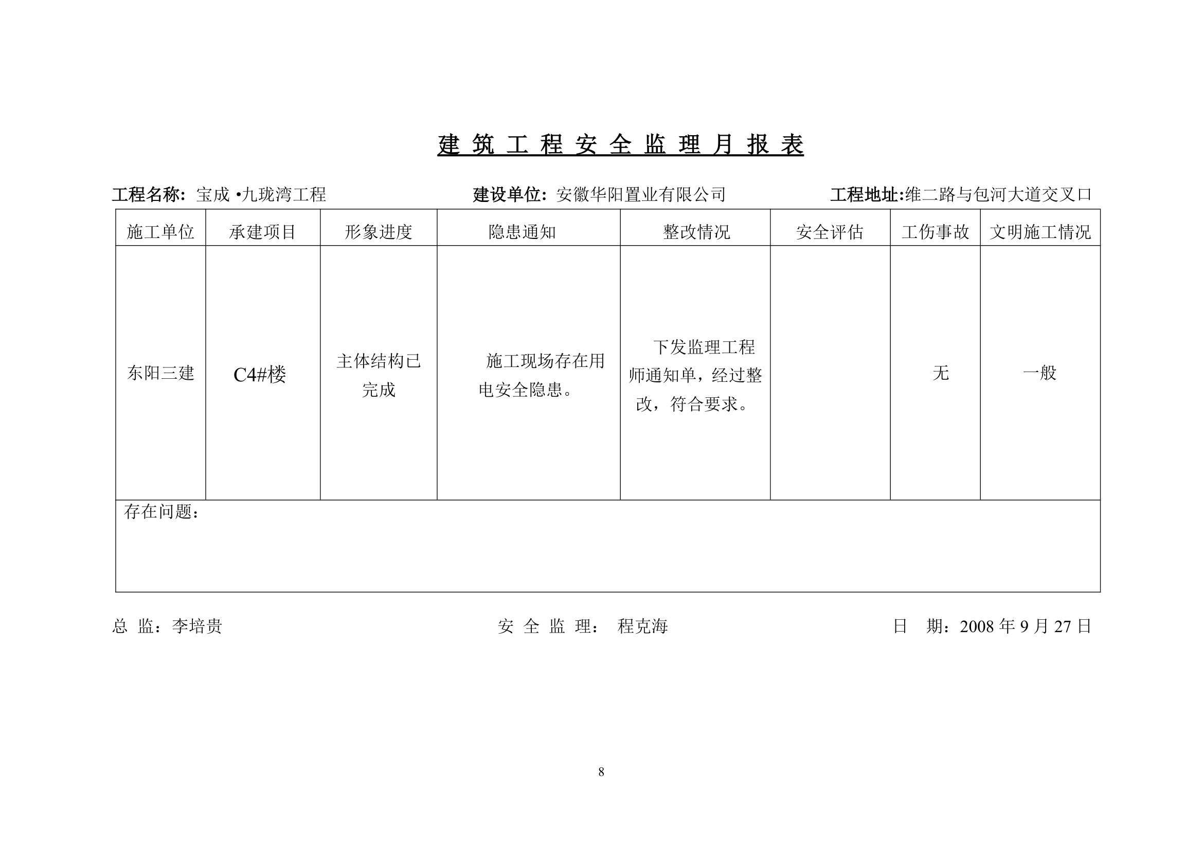 某建筑工程监理月报.doc第8页