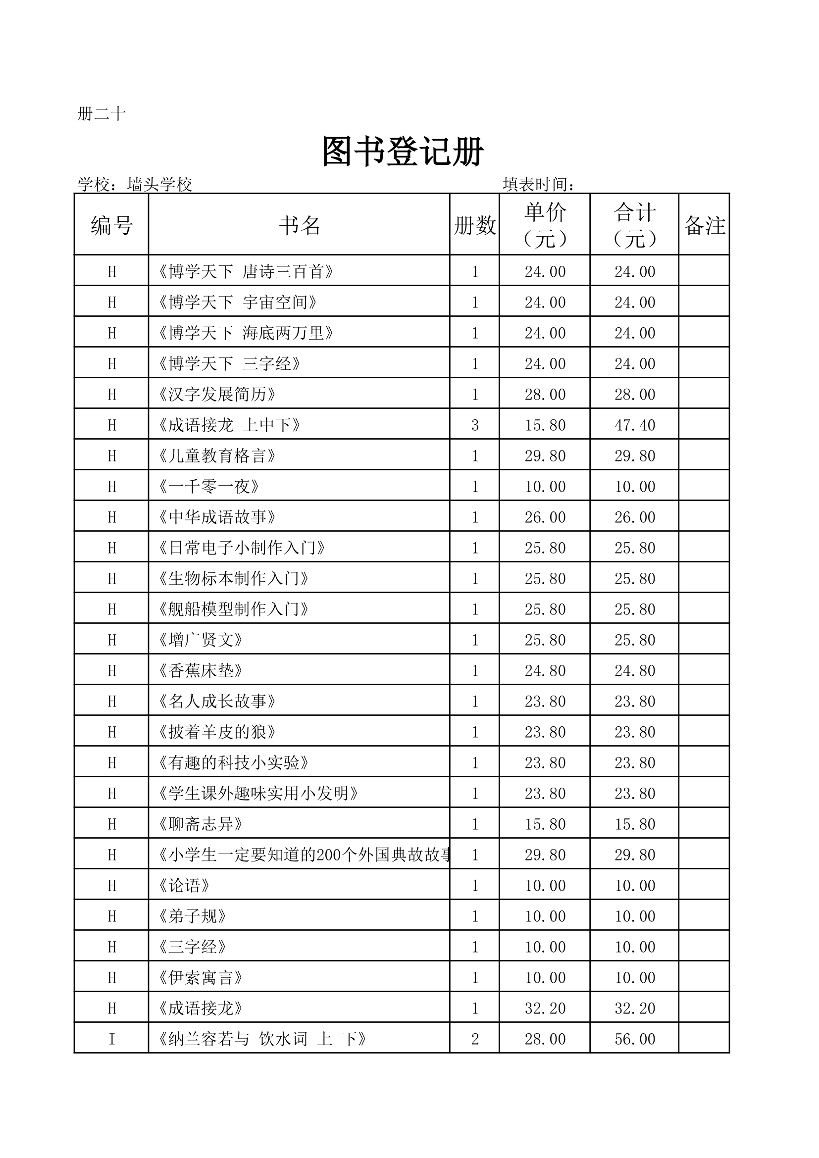 图书登记册电子档案第3页