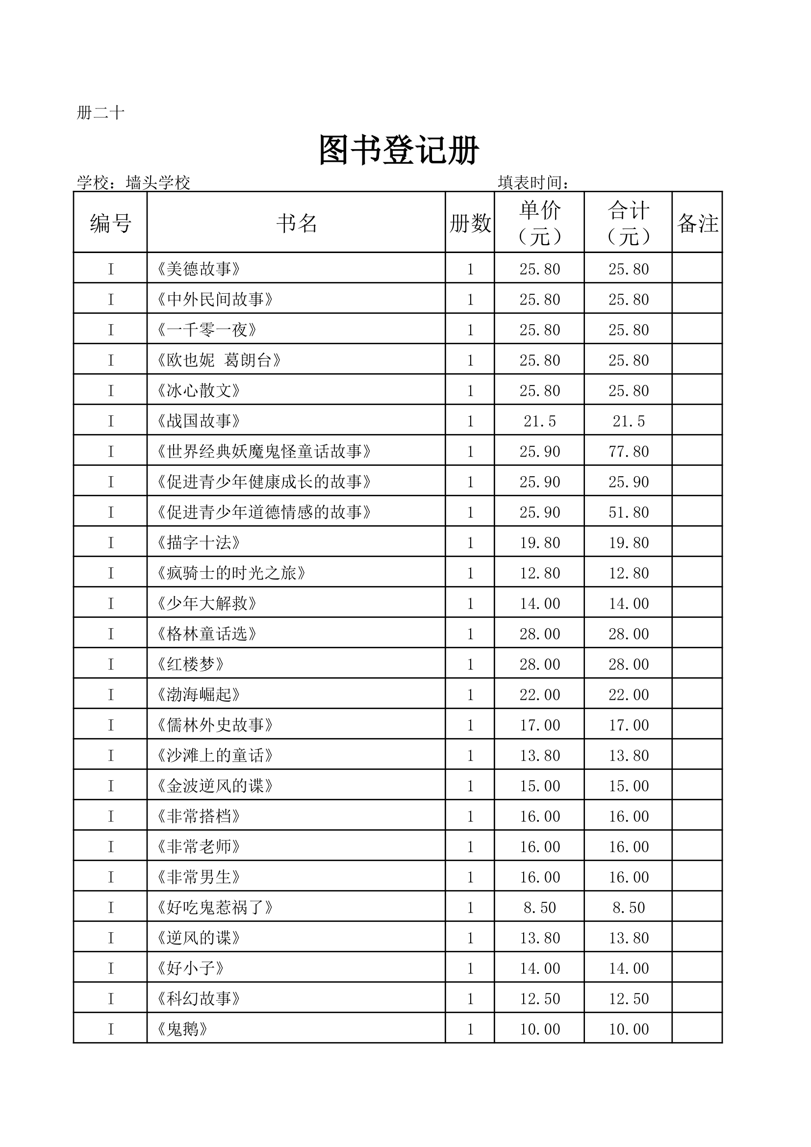 图书登记册电子档案第6页