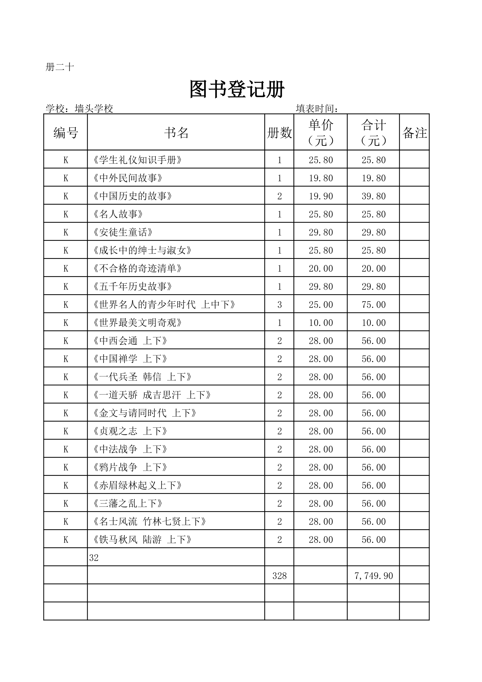 图书登记册电子档案第10页