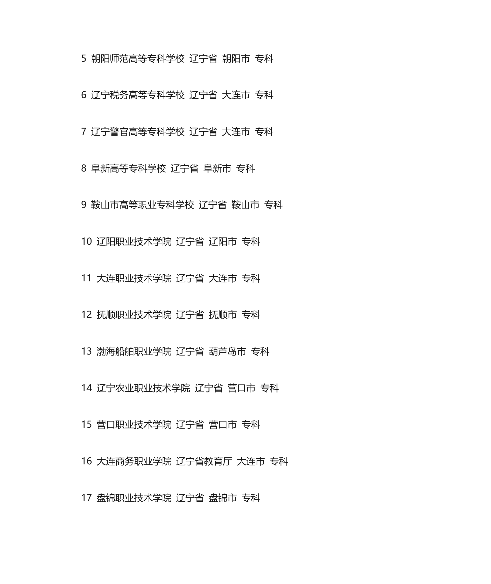 高职院校名单第19页