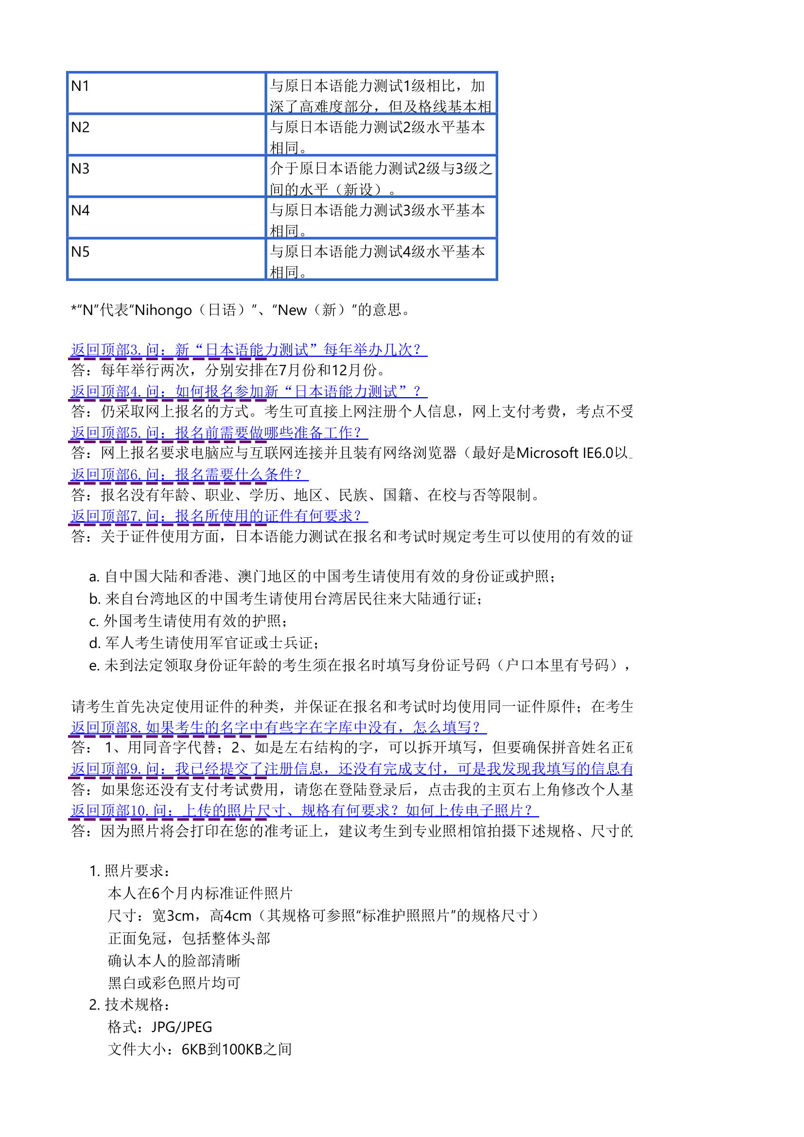 JLPT日本语能力测试常见问题第2页