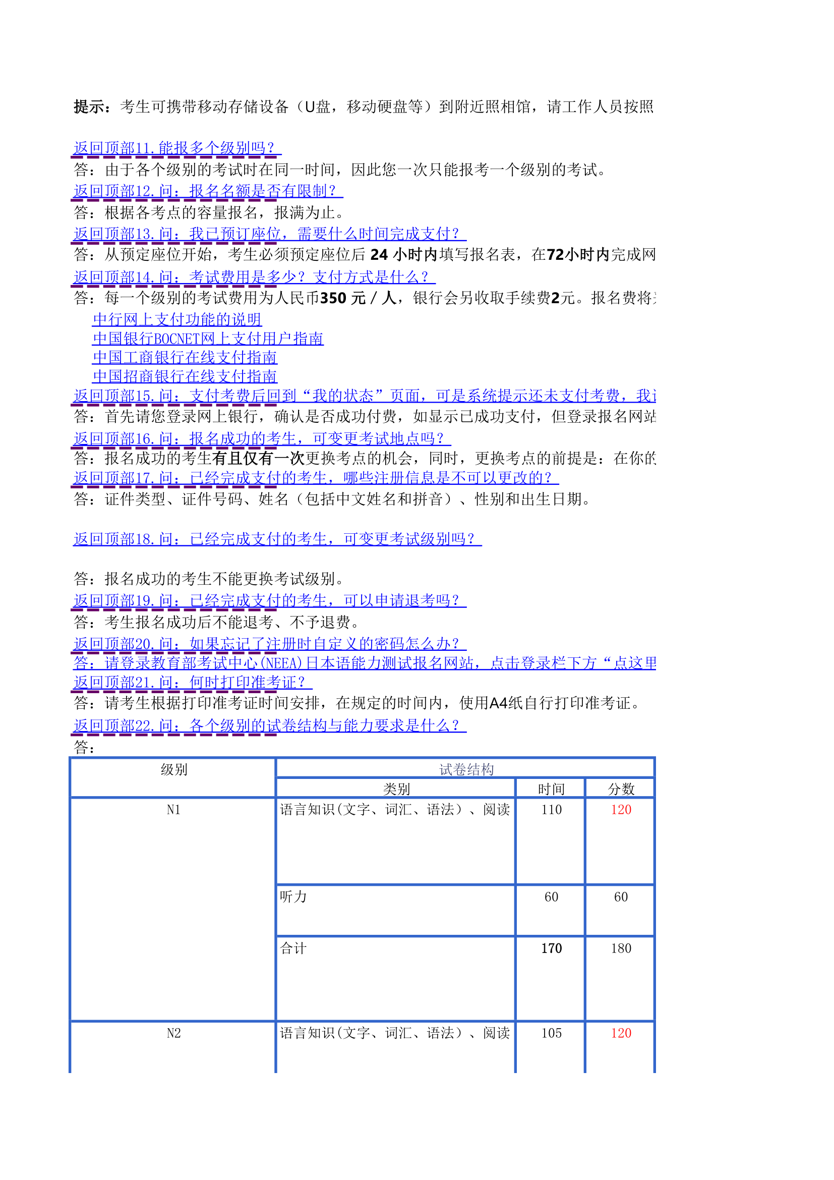 JLPT日本语能力测试常见问题第3页