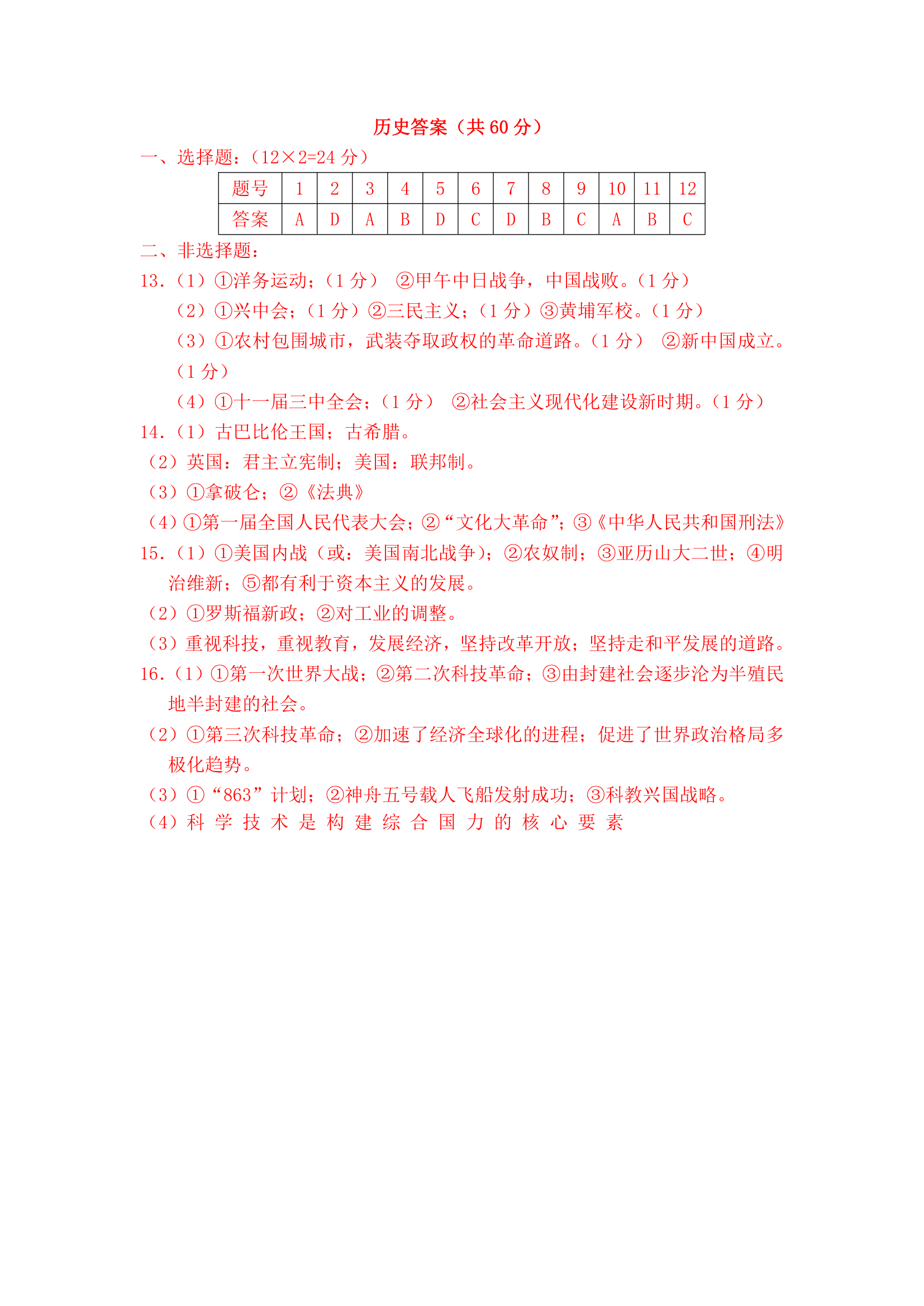 新疆维吾尔自治区新疆生产建设兵团 2014年初中学业水平考试--历史第5页