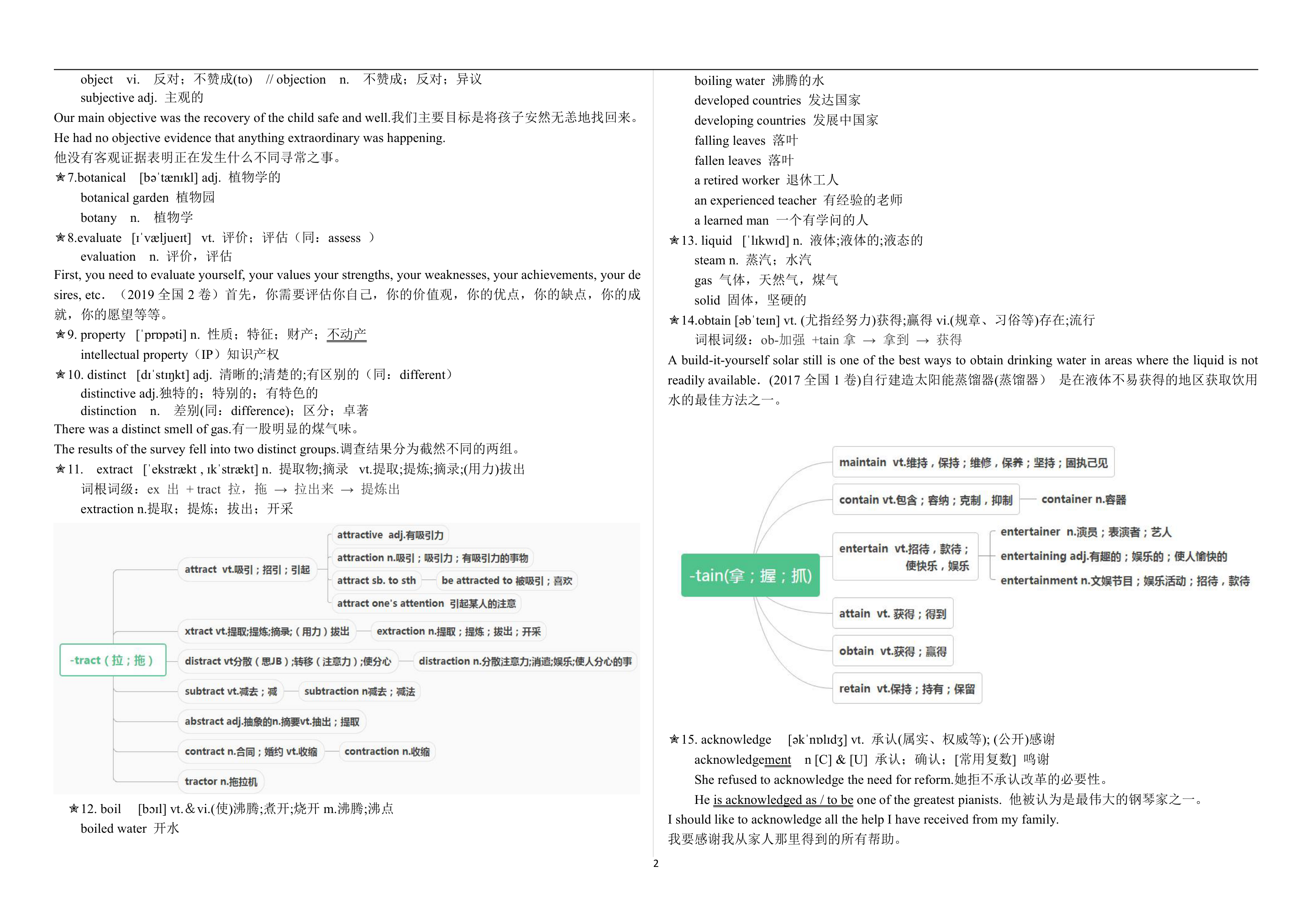 人教版（2019）选择性必修 第一册Unit 1 People of Achievement词汇讲义.doc第2页