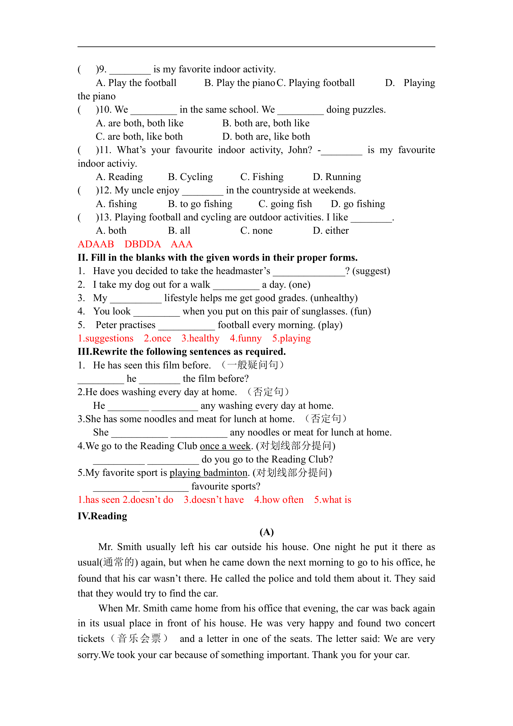 牛津上海版英语六年级下册 Unit4 Staying healthy 知识点及练习（含答案）.doc第3页