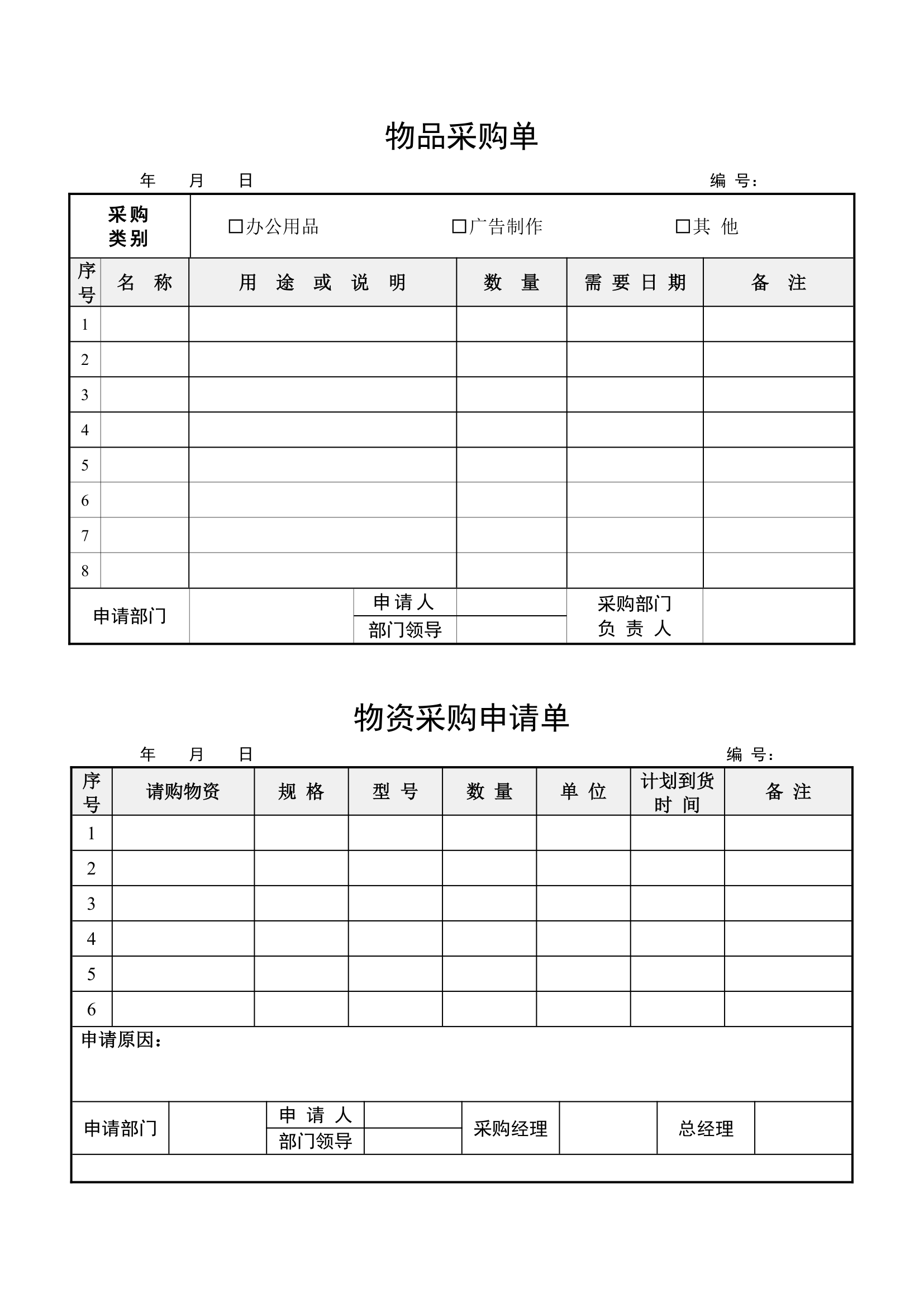 采购申请单模板.doc第1页