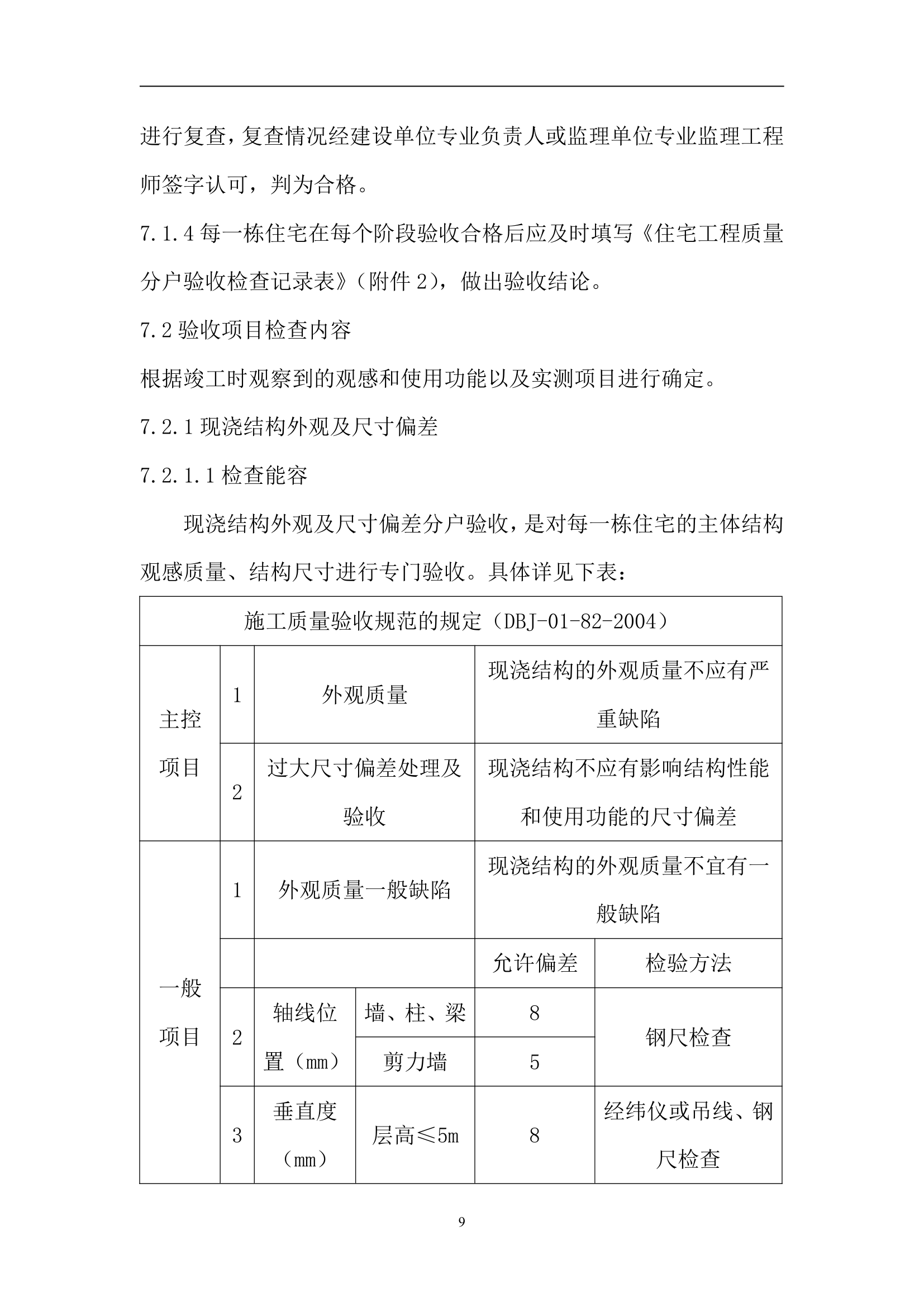 别墅工程主体结构分户验收方案（附分户验收记录表）.doc第10页