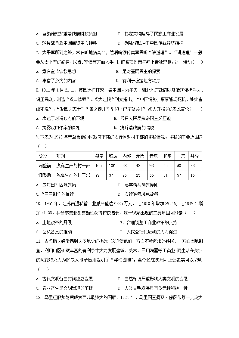 2024届河北省高三下学期高考冲刺模拟试卷（四）历史试题（含答案）.doc第2页