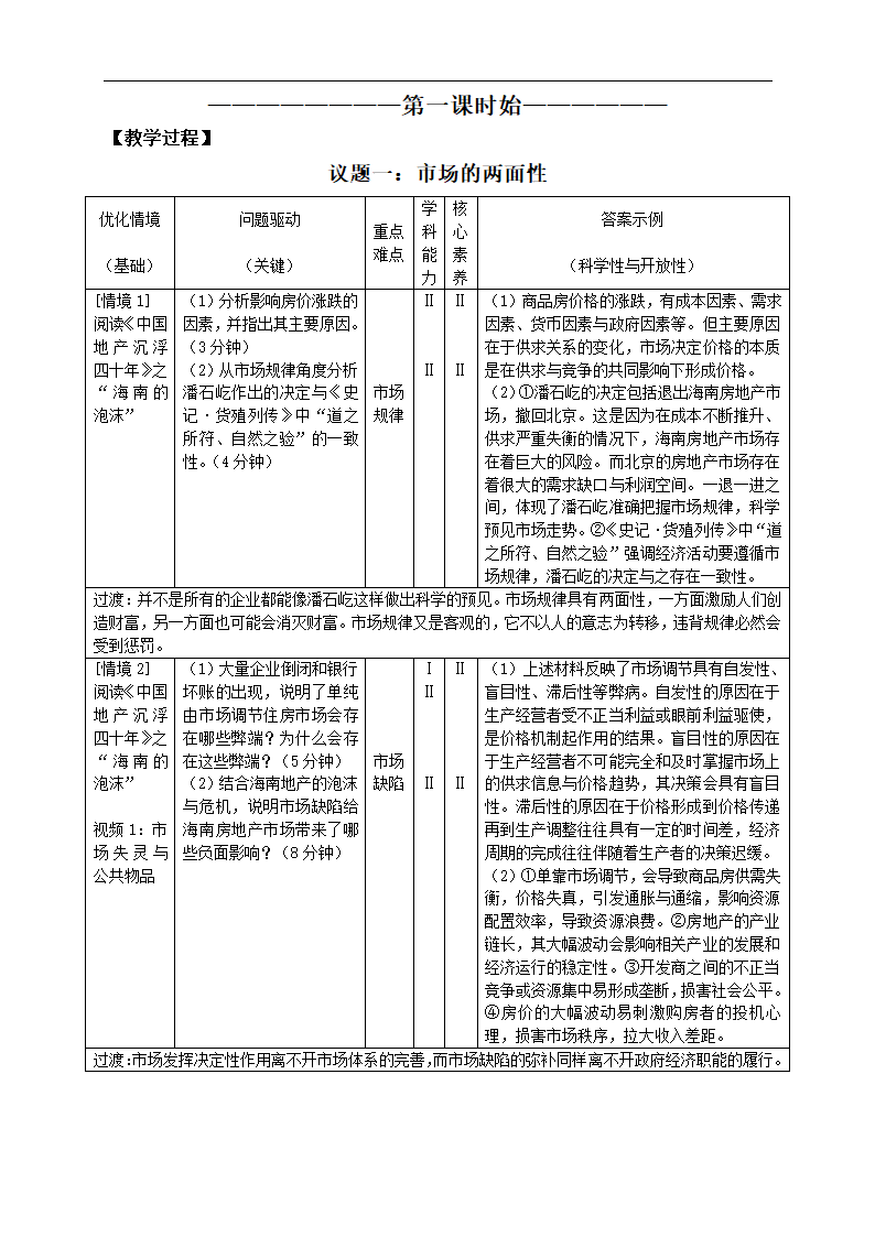 高中思想政治统编版必修22.2 更好地发挥政府作用 教案（表格式）.doc第2页