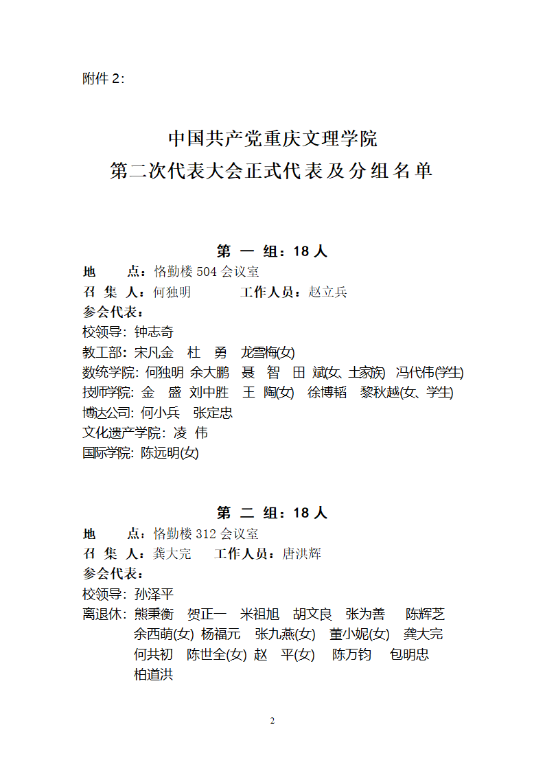 中共重庆文理学院“两委委员”第2页