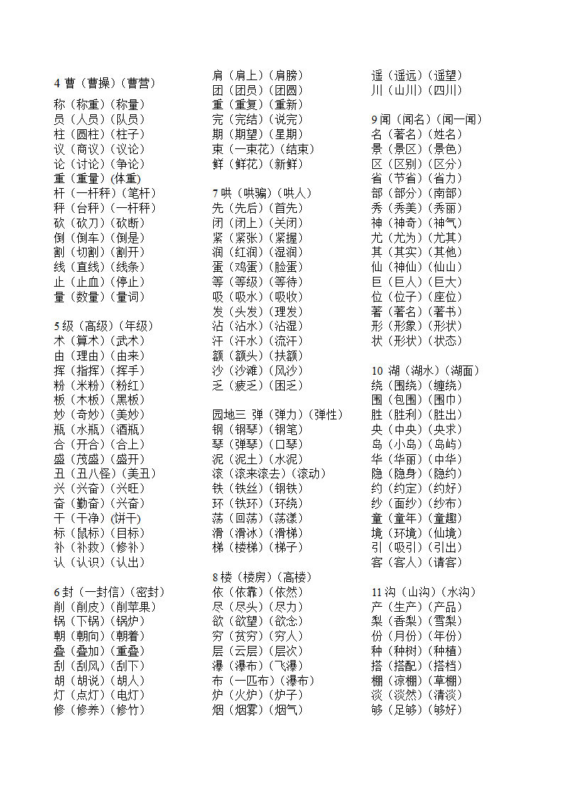 部编版二年级上册语文生字表组词.doc第2页