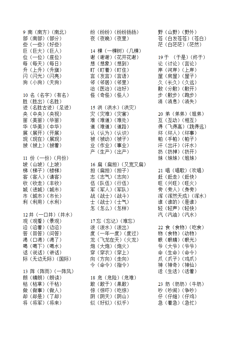 部编版二年级上册语文生字表组词.doc第6页