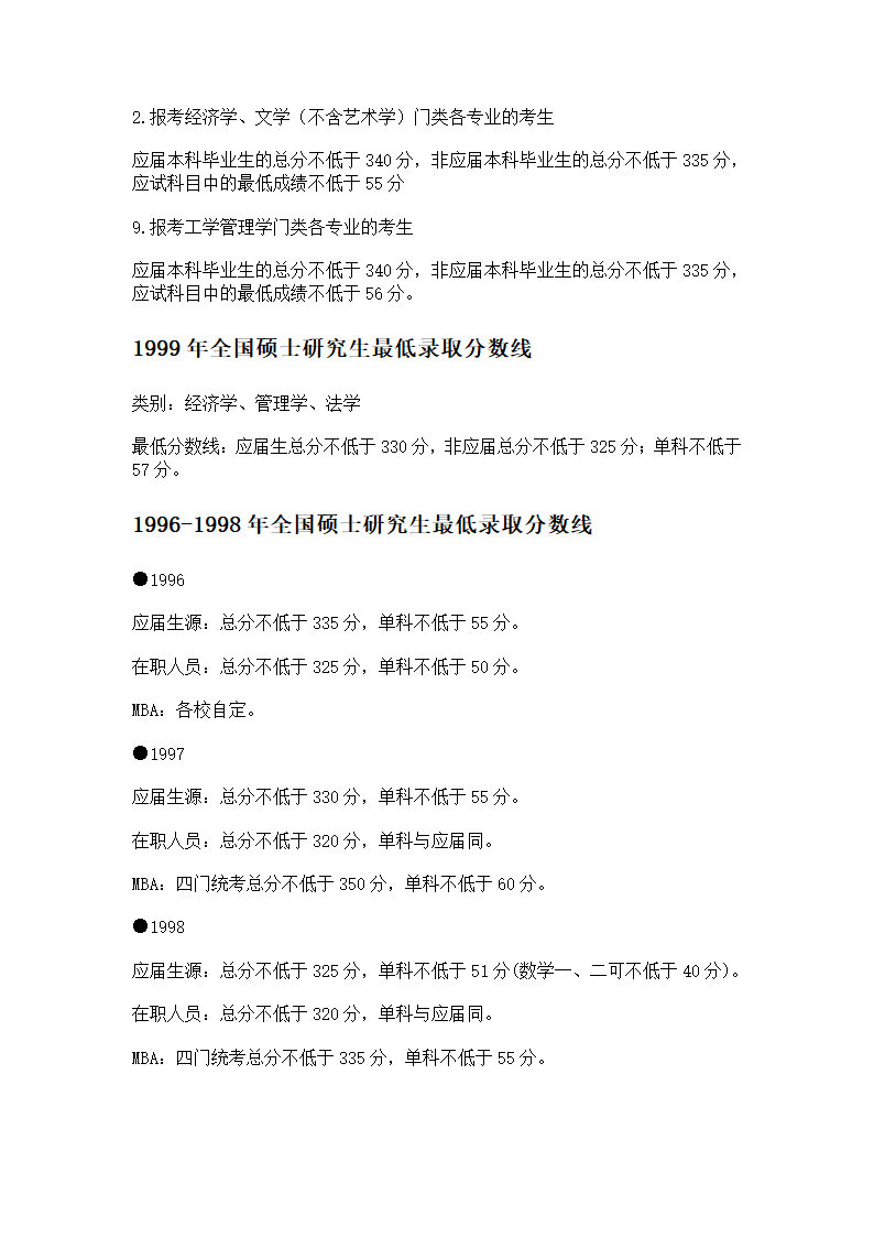 1997-2009年考研报名人数与录取人数比例统计第16页