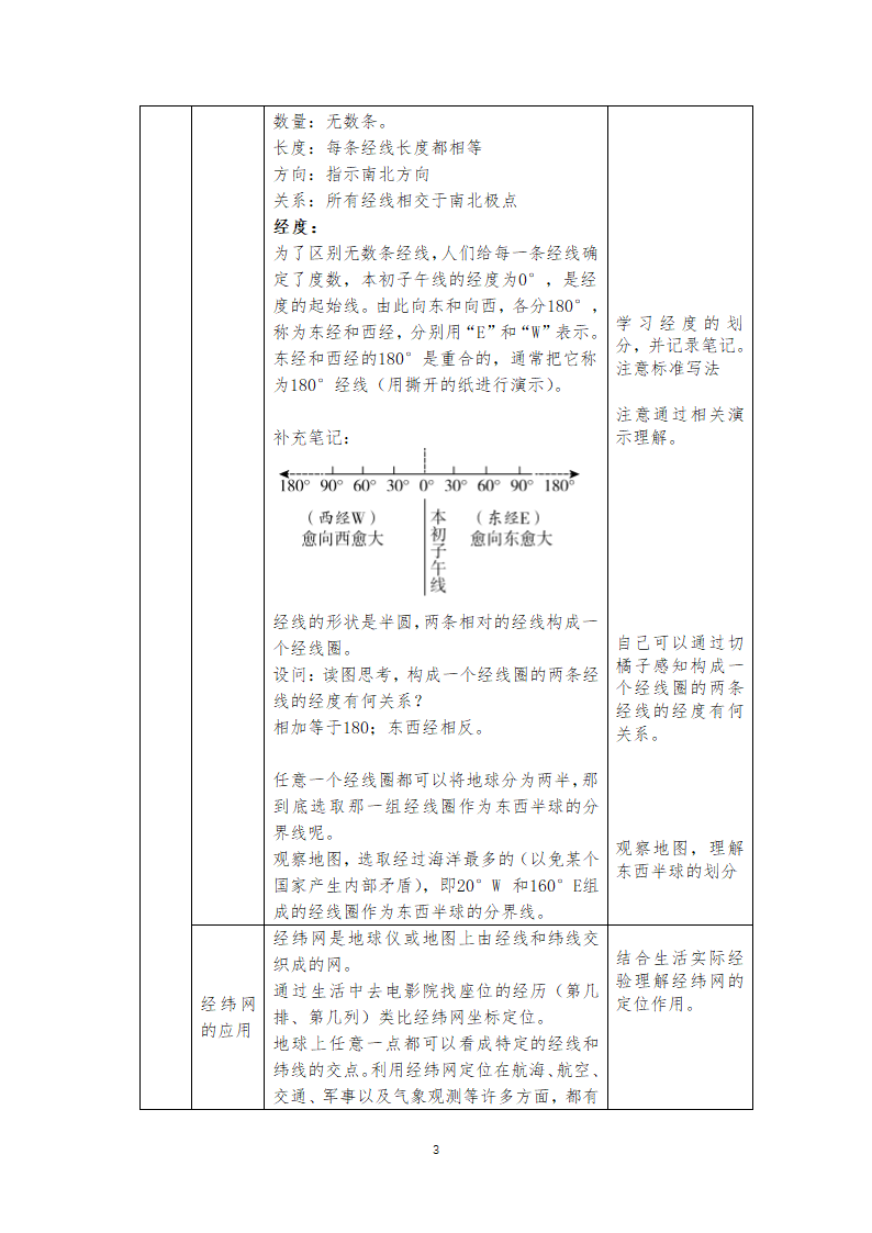 地理仁爱版七上第一章第一节地球与地球仪第二课时授课教案(表格式）.doc第3页