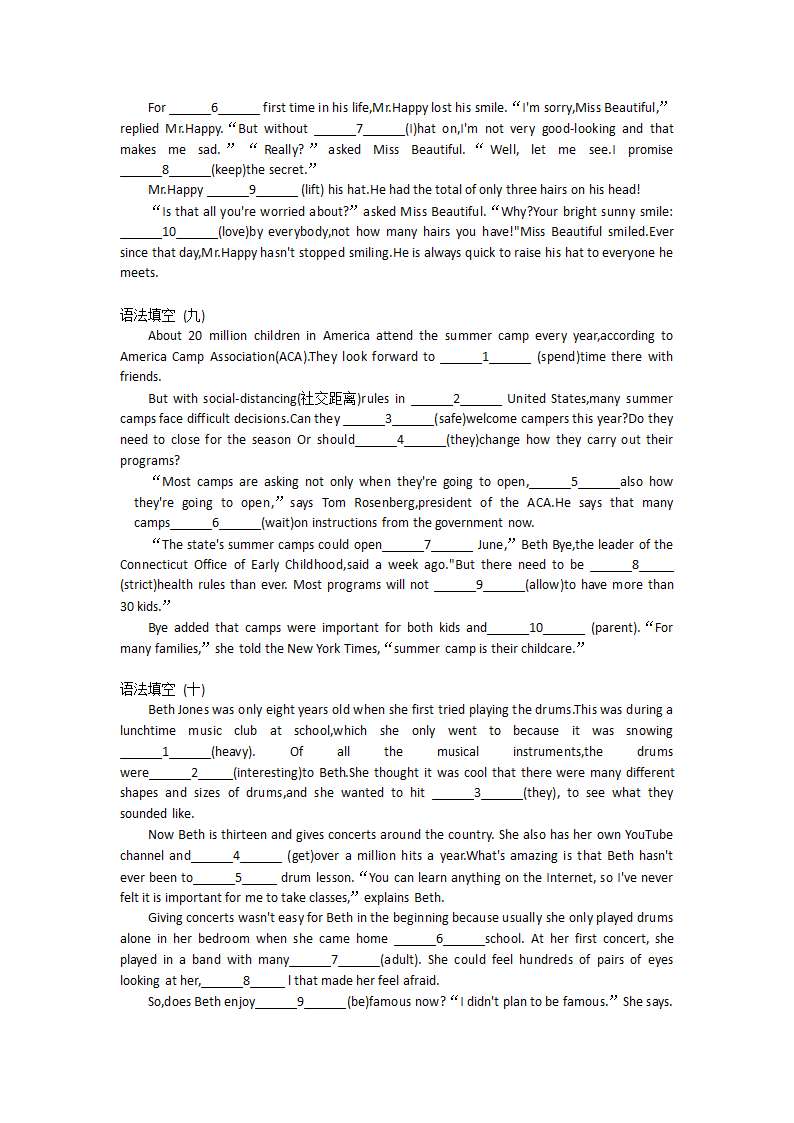 2024年浙江省人教版中考英语词汇（语法填空练习6）（含答案）.doc第4页