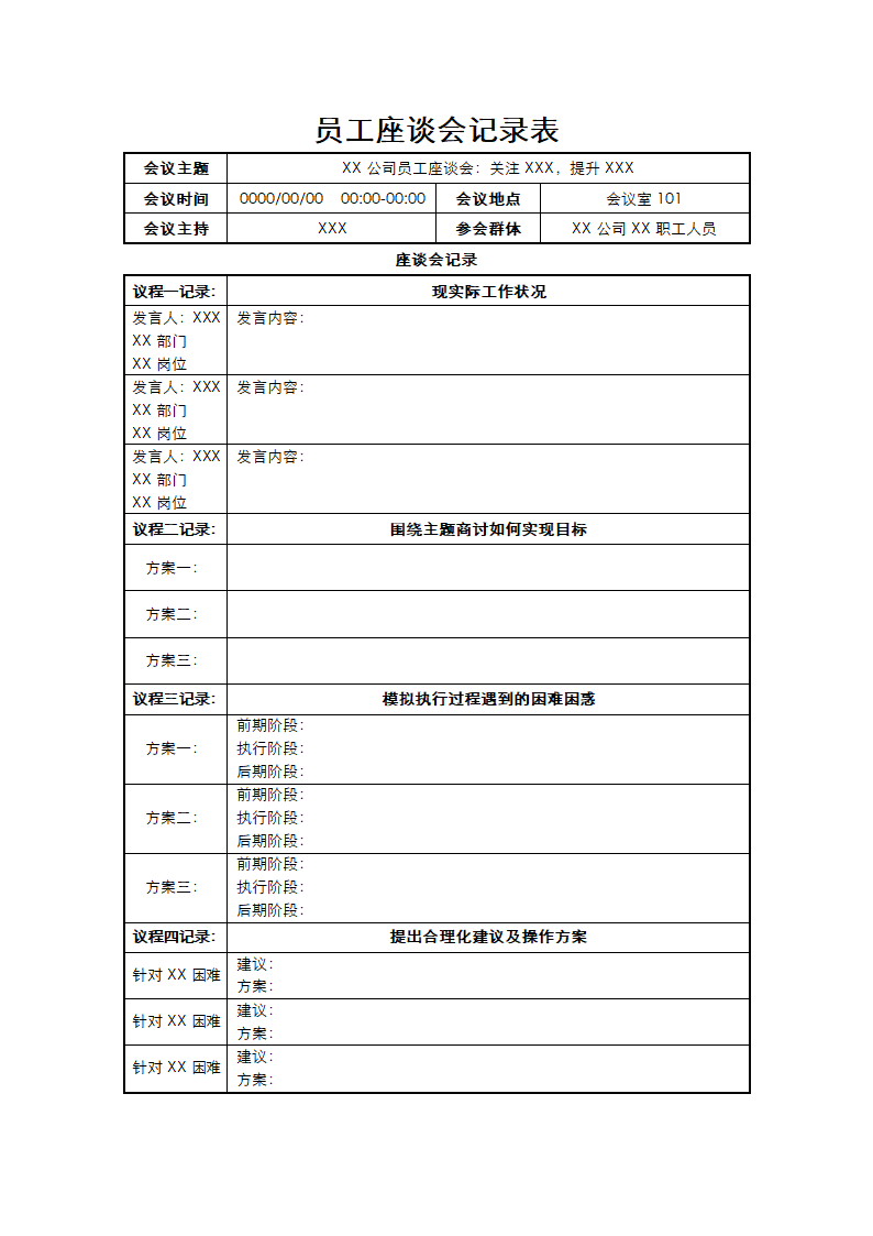 员工座谈会记录表.docx第1页