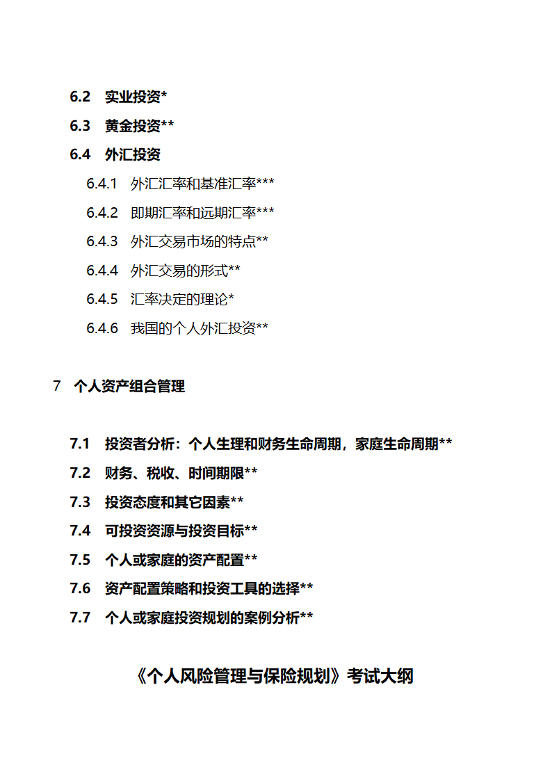 关于金融理财师考试的大纲和报考条件第39页