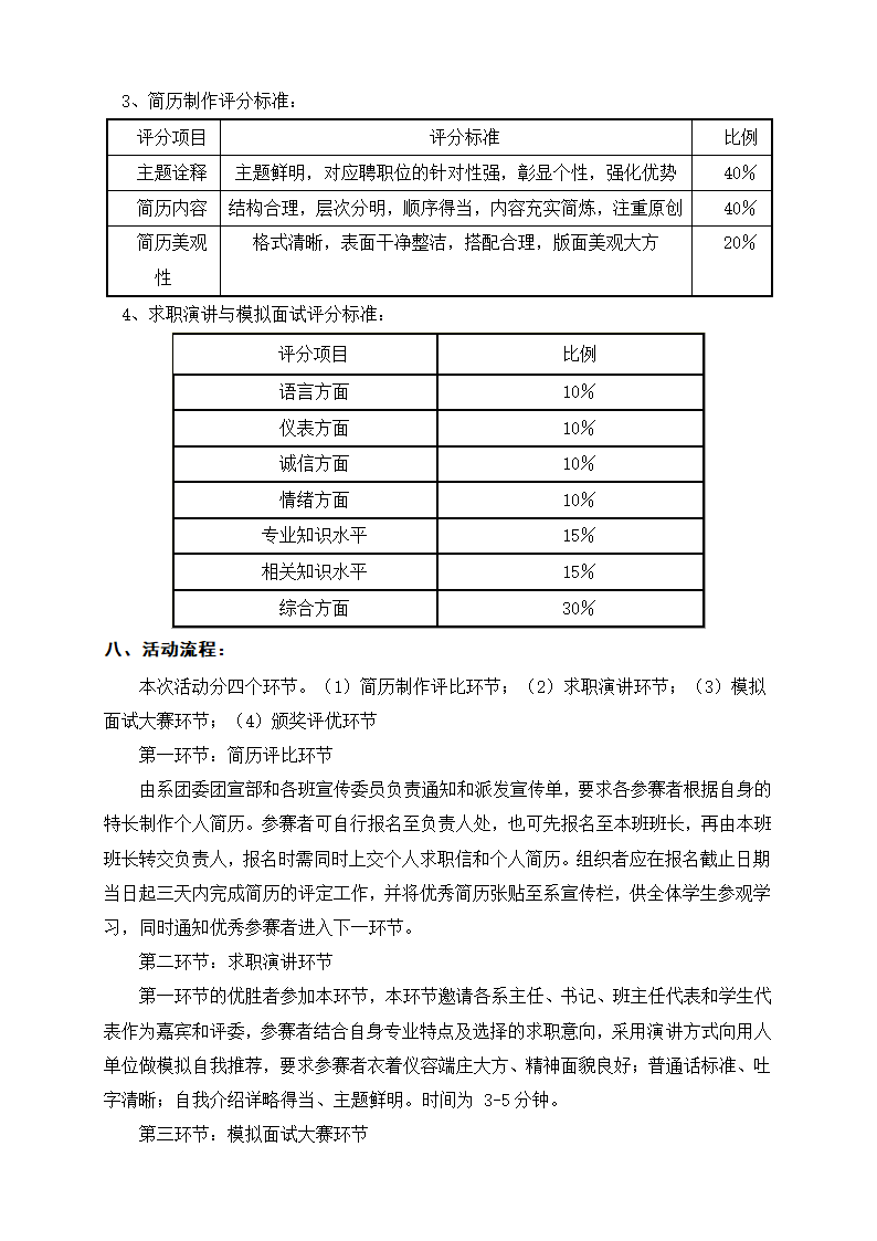 芜湖职业技术学院第一届“面试达人”竞赛方案第2页