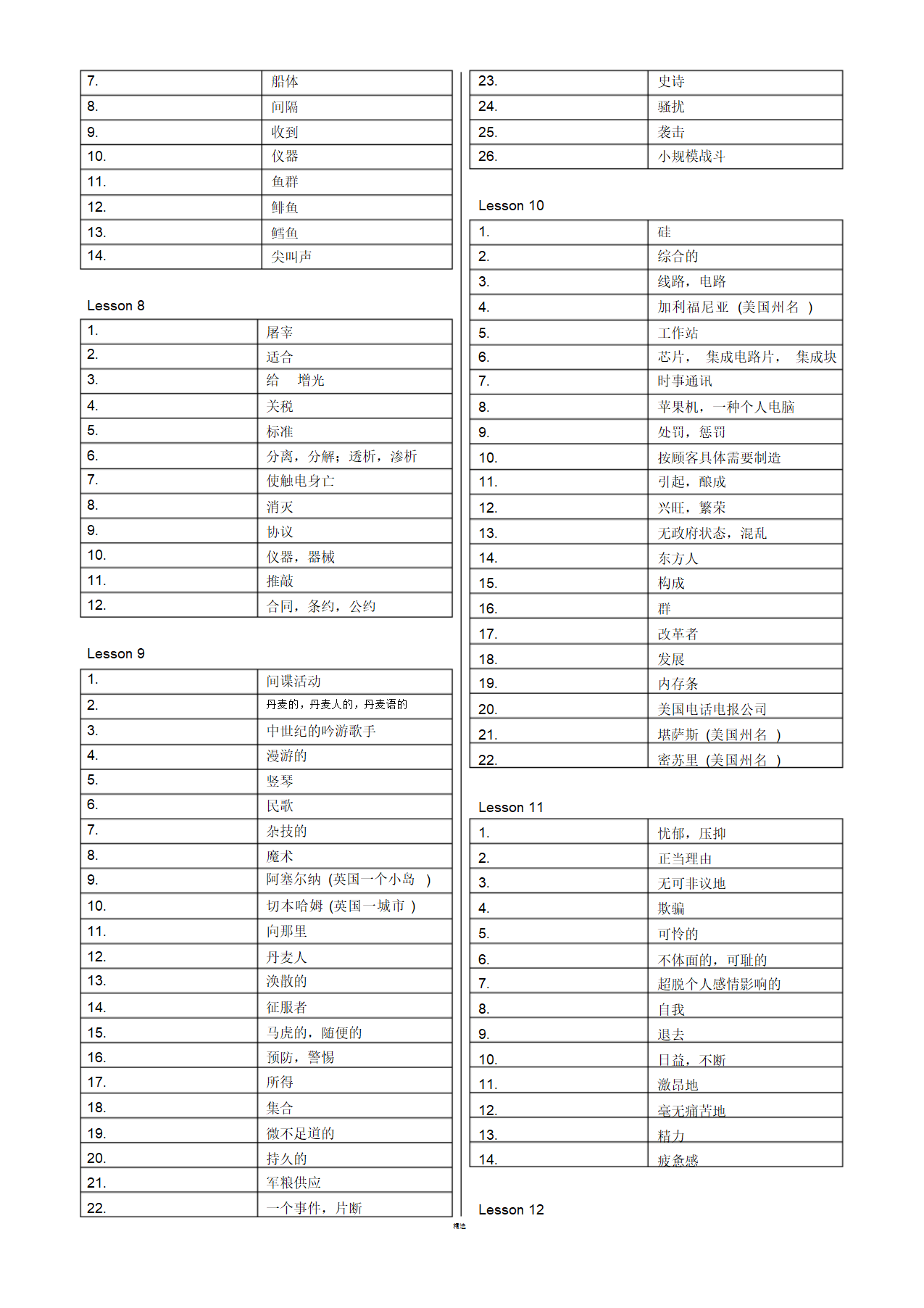 新概念英语第四册单词默写表（无答案）.doc第3页