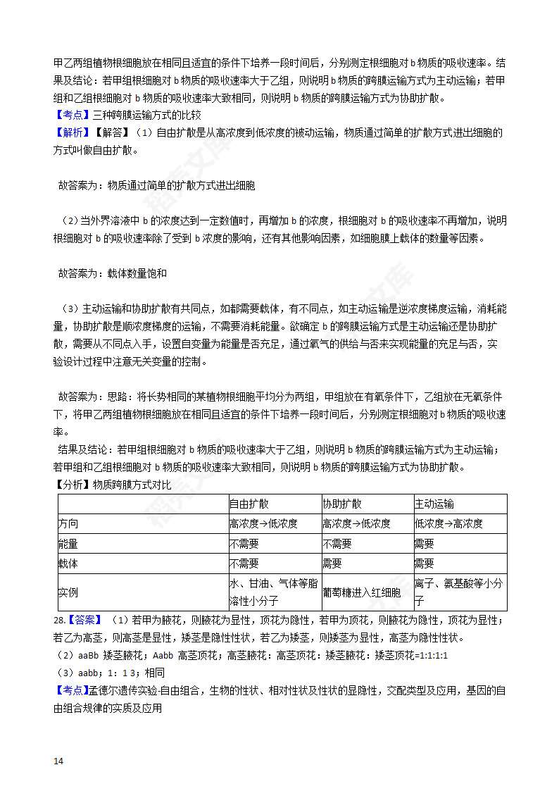 2019年高考生物真题试卷（海南卷）(学生版).docx第14页