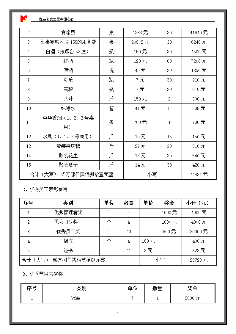 年会活动方案及费用预算.doc第7页