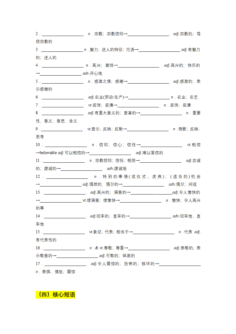 2022届高考英语二轮复习：高考词汇词组默写检测训练（六）（含答案）.doc第3页