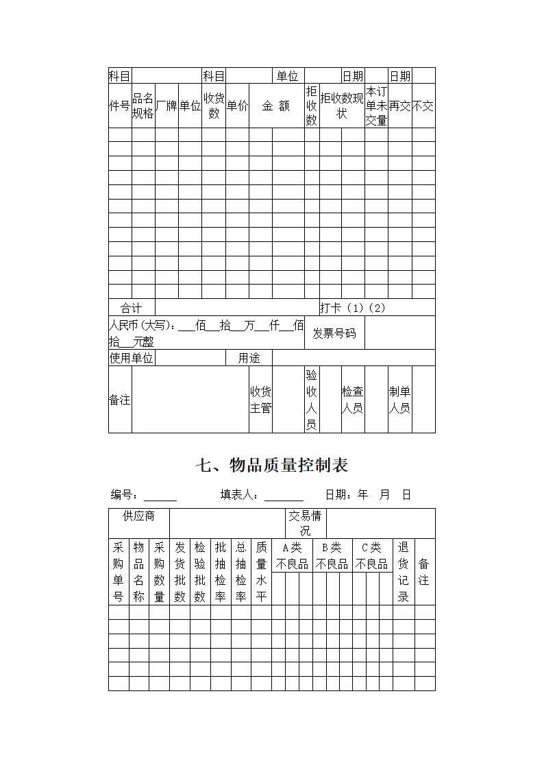 采购物品的验收结算库存管理表格.docx第5页