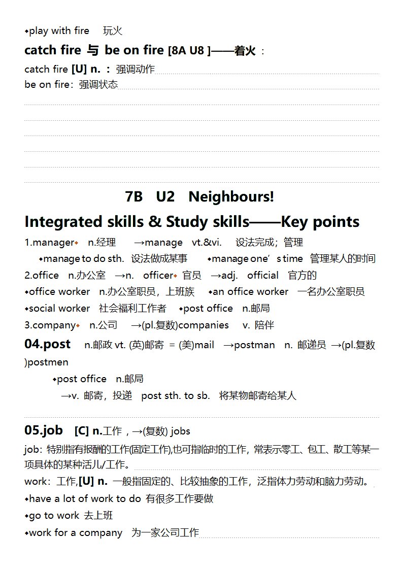 Unit 2 Neighbours课堂重点知识点笔记 2023-2024学年牛津译林版七年级英语下册.doc第13页