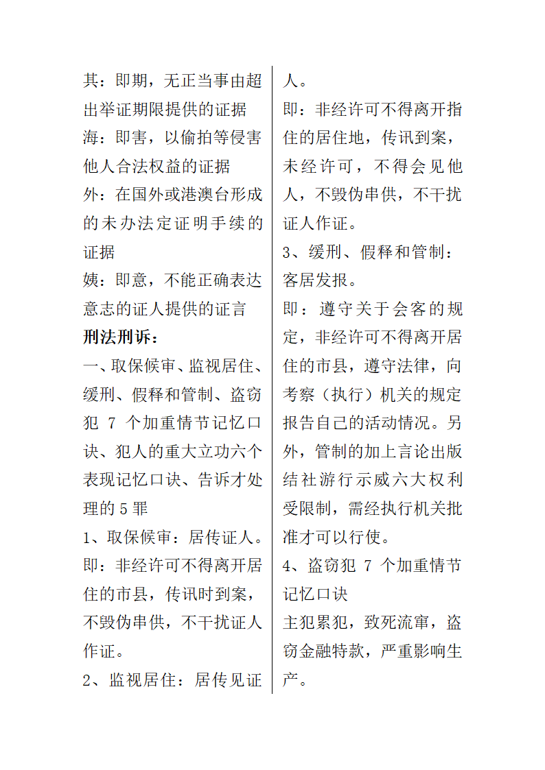 司考记忆口诀大全第27页