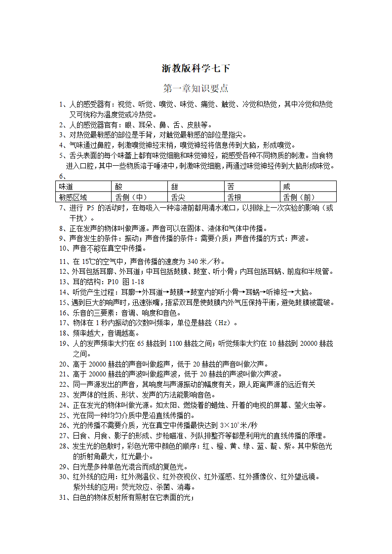 浙教版科学七年级下每章知识点总结.doc第1页