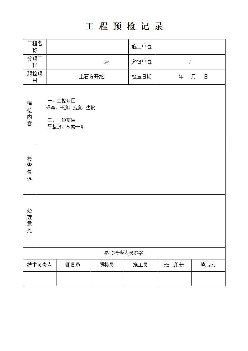 土方开挖工程检验批质量验收详细记录表完整.doc第2页