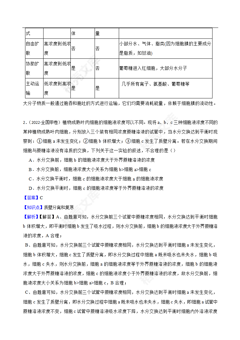 2022年高考理综生物真题试卷（全国甲卷）(教师版).docx第2页