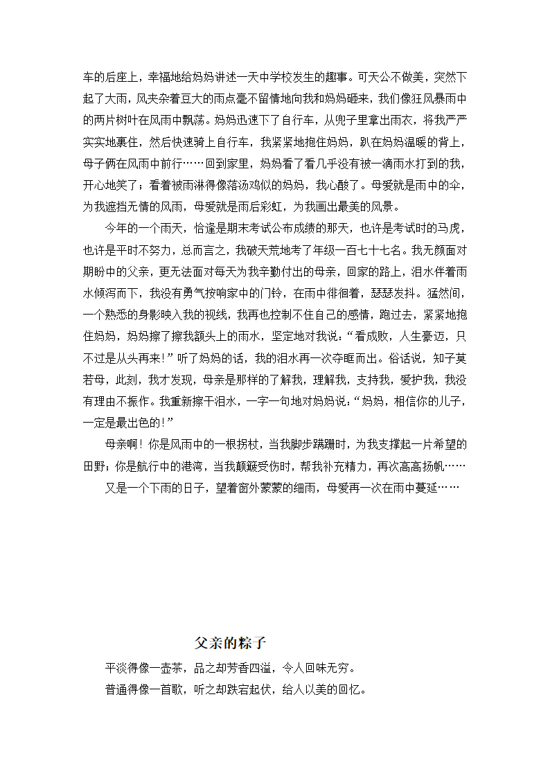 2021年中考亲情类满分作文汇总.doc第7页