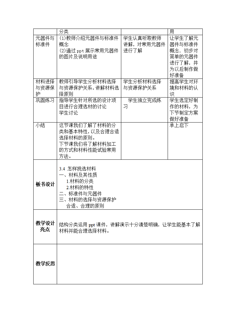 苏教版通用技术4.3怎样选择材料教案和说课稿.doc第2页