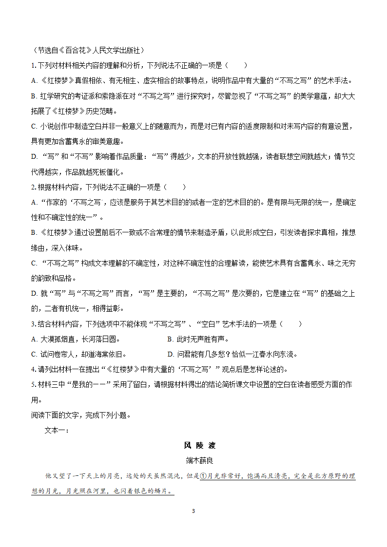 2024届高考语文考前原创仿真押题卷05（适用于新高考全国Ⅰ卷地区）（含解析）.doc第3页