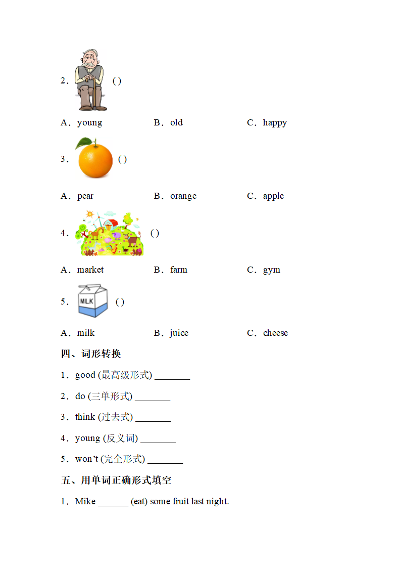 通用版小学英语 小升初专项练习：词汇(试题)（含答案）.doc第2页