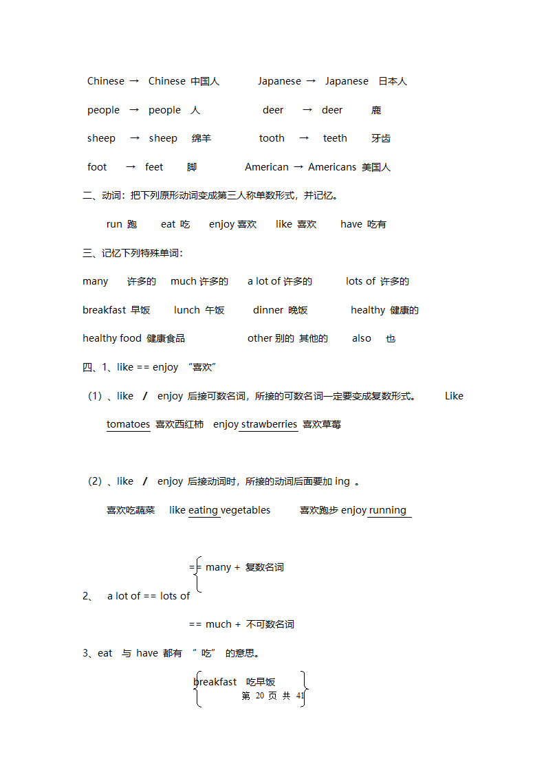 2020年七年级英语上册重点知识点精编.doc第20页