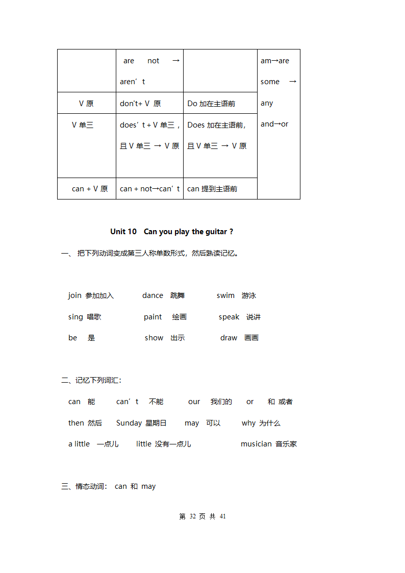 2020年七年级英语上册重点知识点精编.doc第32页