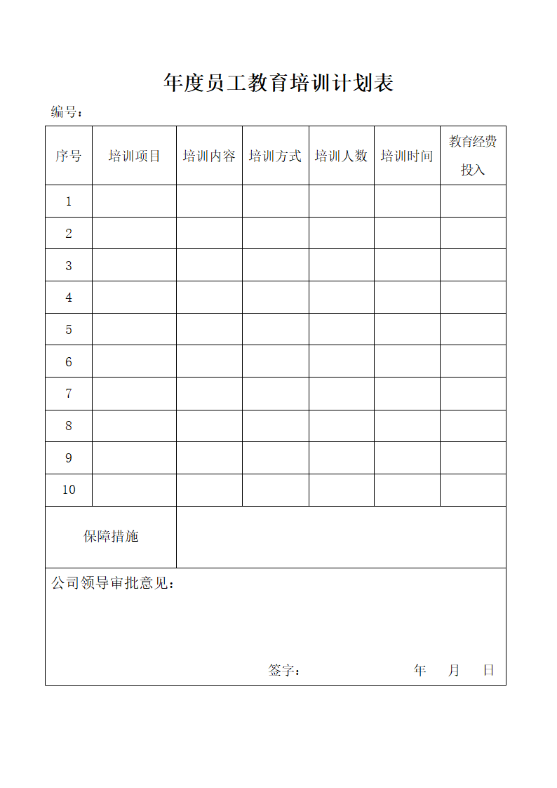 年度员工教育培训计划表.docx第1页