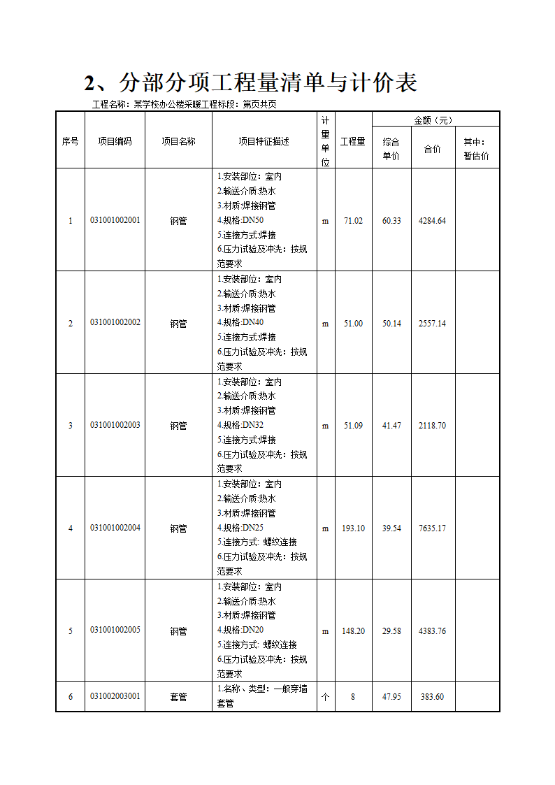 某小学办公楼采暖工程计量计价案例.docx第3页