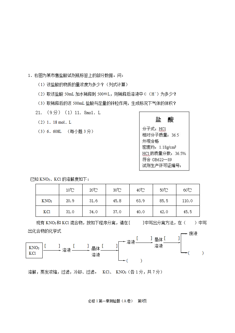 人教版必修1第一章《从实验学化学》测试题.doc第9页