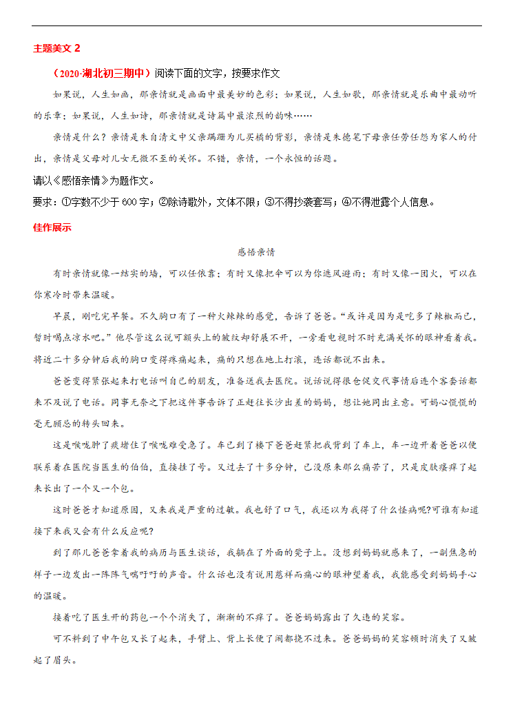 专题10 亲情理解-冲刺2021年中考作文满分之美文必备 教案.doc第5页