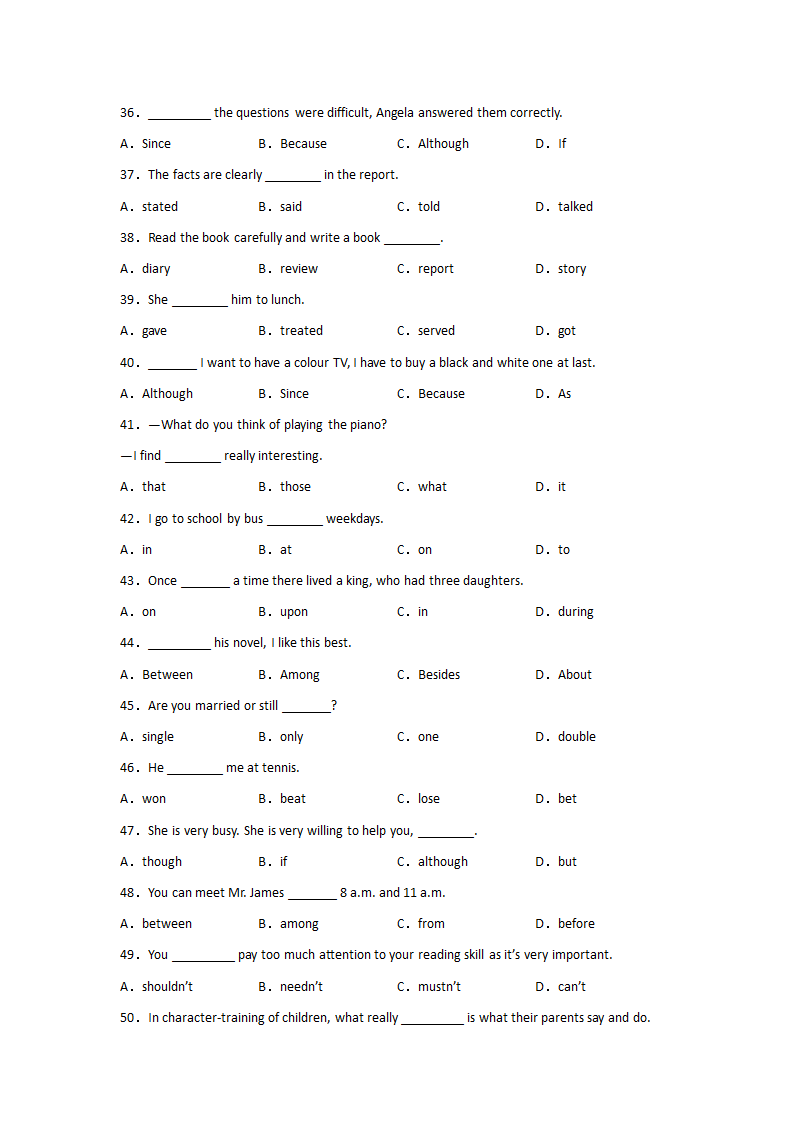 中考英语一轮复习 词汇辨析练习题（含解析）.doc第4页