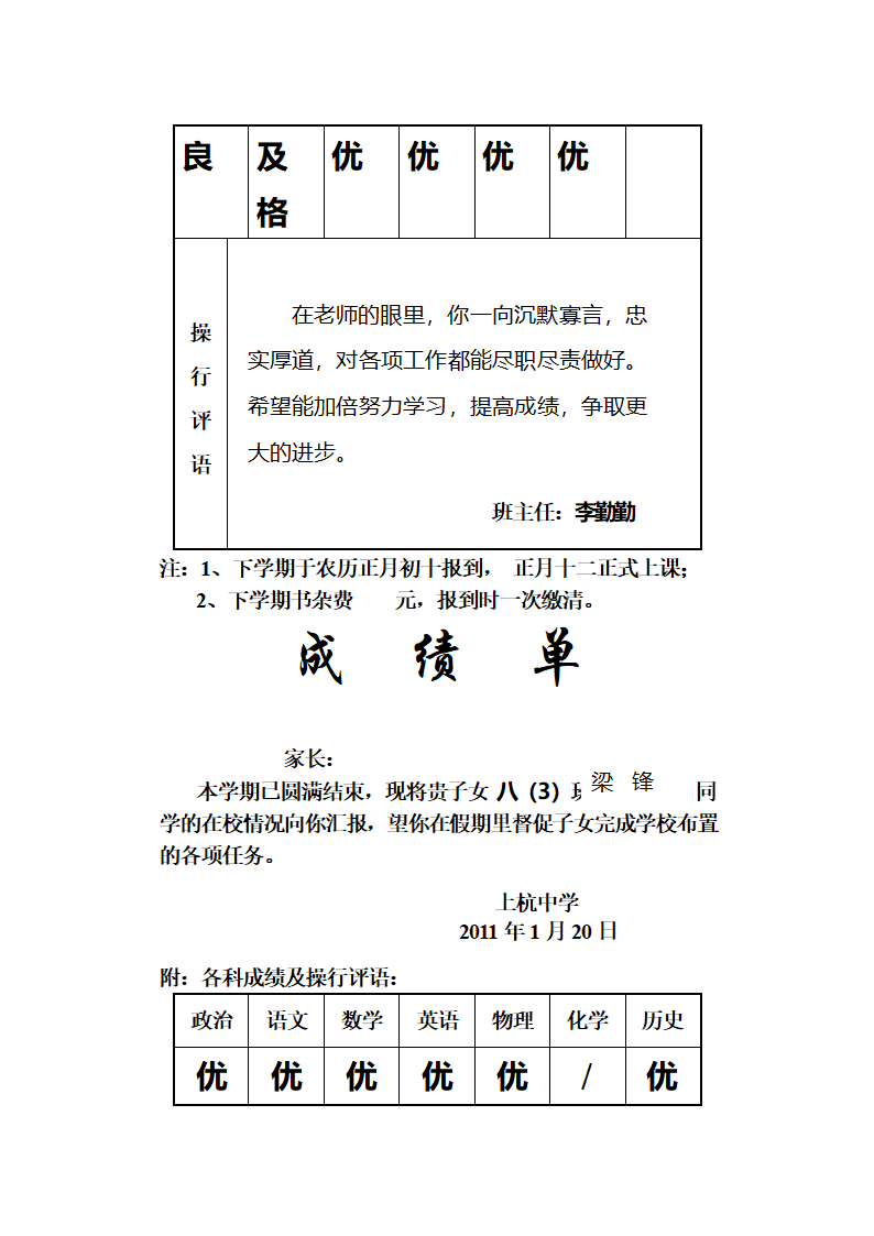 成绩单第25页