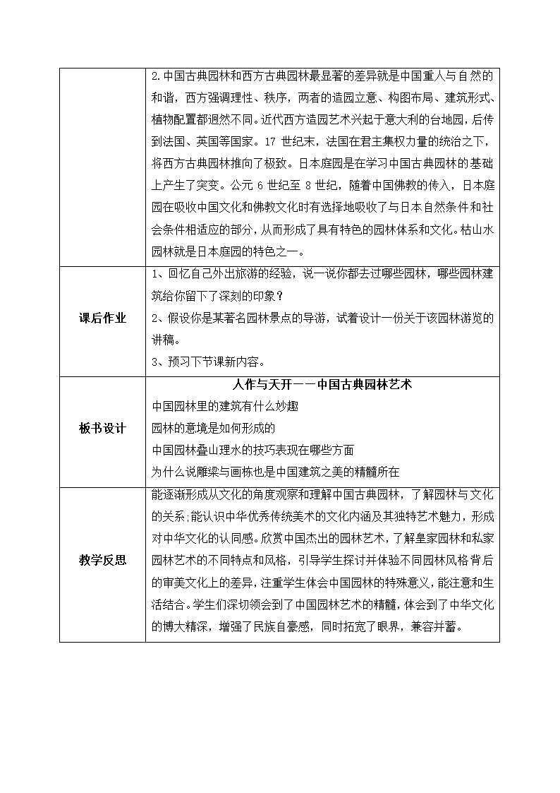 4.2 人作与天开——中国古典园林艺术 教学设计-2022-2023学年高一上学期美术人美版（2019）美术鉴赏.doc第4页