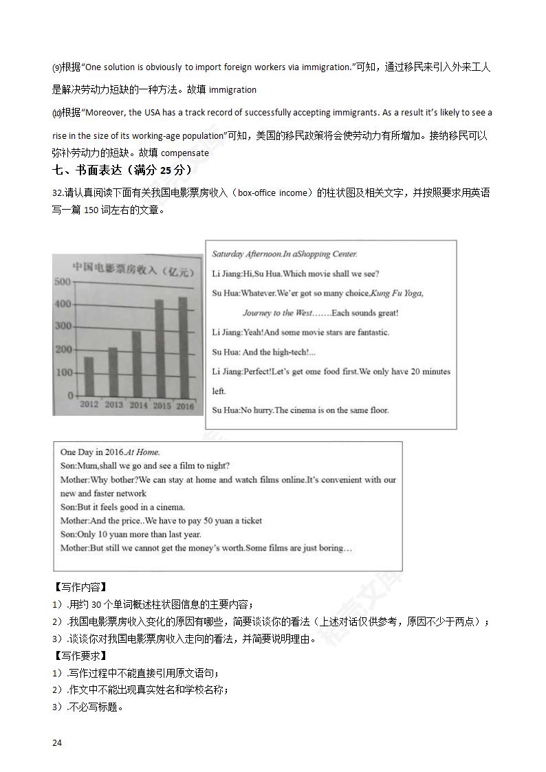 2017年高考英语真题试卷（江苏卷）含听力（教师版）.docx第24页