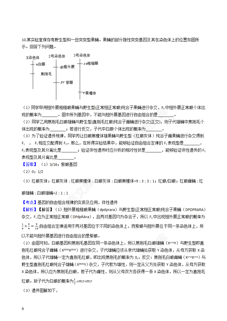 2019年高考理综生物真题试卷（全国Ⅰ卷）(教师版).docx第9页